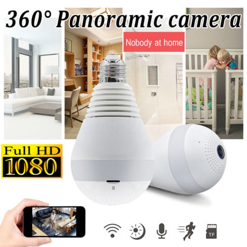 Лампа IP Камера Wi-Fi 1080P на 360